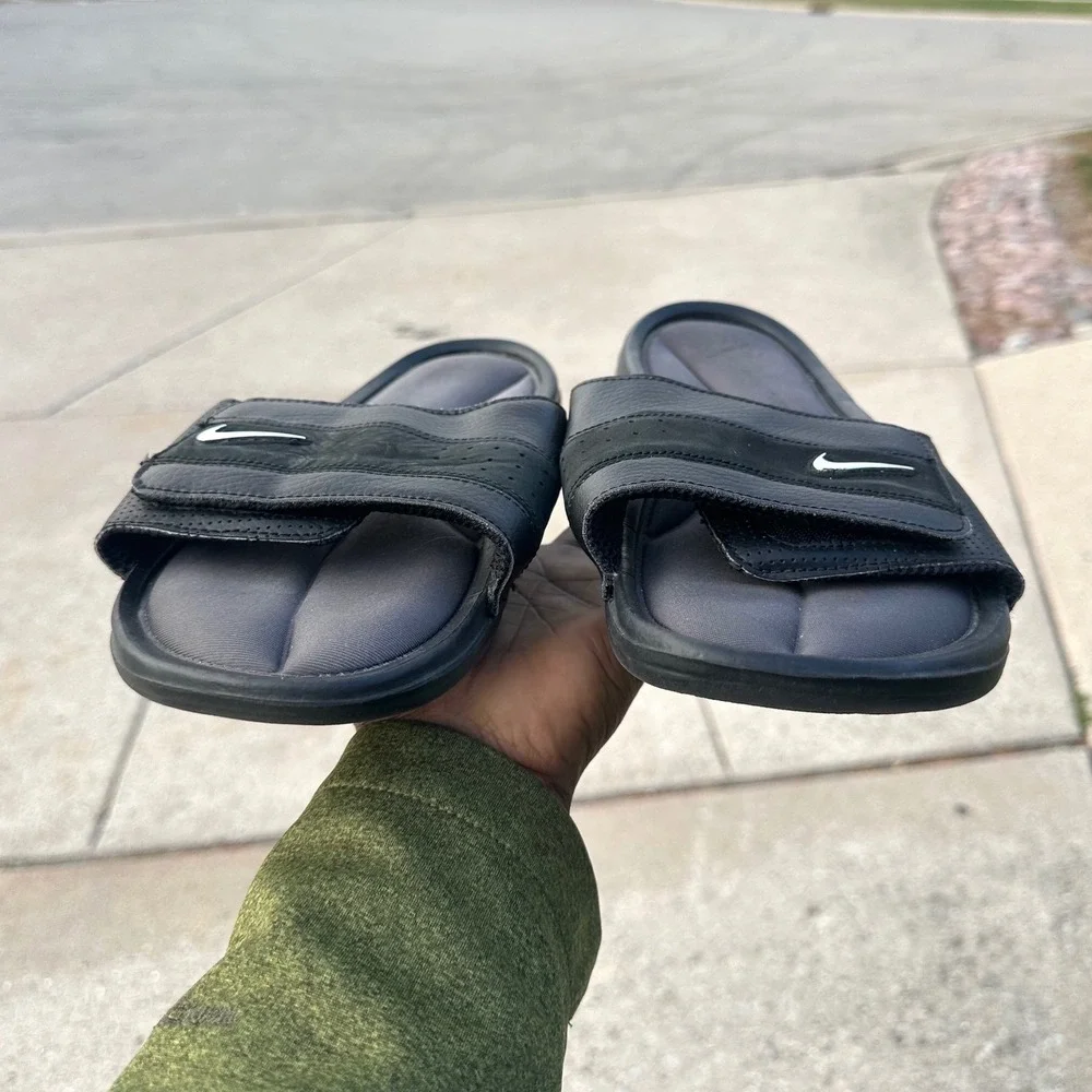 Nike Comfort Slide Men's Sandals Size 12 Black Anthracite Rare‎ Design